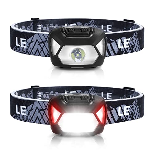 Lepro HeadLamp, 2 Pack Super Bright LED Head lamp with 6 Lighting Modes, Waterproof, Battery Powered LED Lightweight Headl...