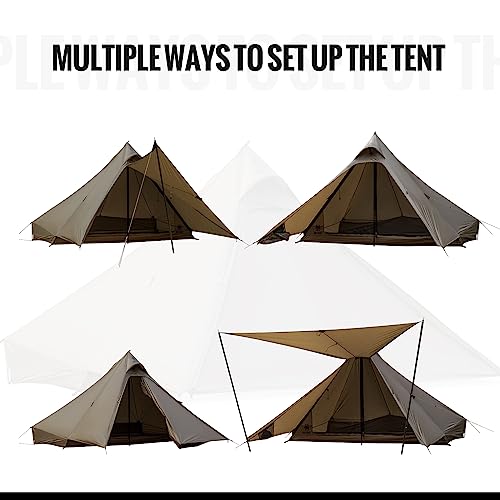 OneTigris Tetra Ultralight Tent Tipi 1-2 Person with Inner Tent, Tent Pole, Trekking Pole Tent, Waterproof 3 Season, Ideal...