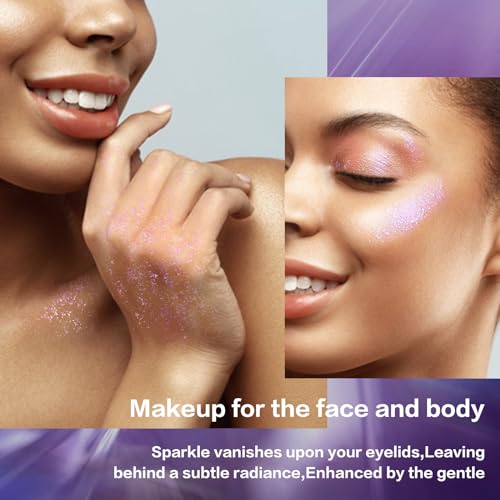 LANGMANNI Holographic Body Glitter Gel for Body, Face, Hair and Lip.Color Changing Glitter Gel Under Light. Vegan & Cruelt...