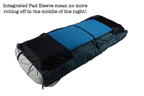 OmniCore Designs Multi Down Hooded Rectangular Sleeping Bag (-10F to 30F) with 4pt. Compression Stuff Sack