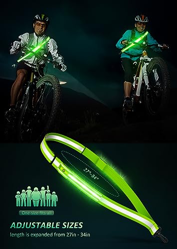 Ylzzrs LED Reflective Belt Sash Walking Gear,Safety Lights for Walkers at Night,High Visibility Safety Rechargeable Reflec...