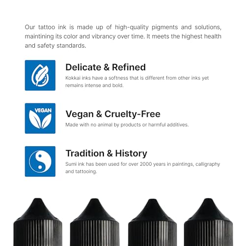 Tattoo Ink, Premium Quality, Precision Medium Viscosity, Rich Hue, Quick Healing, Acrylic-Free, Water-Based, Ready-to-Use Ink for Precision Tattooing (12 Color Pack, 1 oz)