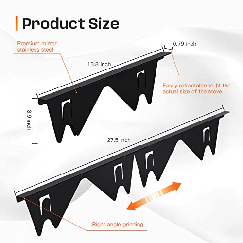 Stainless Steel Stove Gap Covers,Stove Gap Filler, Range Trim Kit, Stove Gap Guards, Heat Resistant and Easy to Clean, Eas...