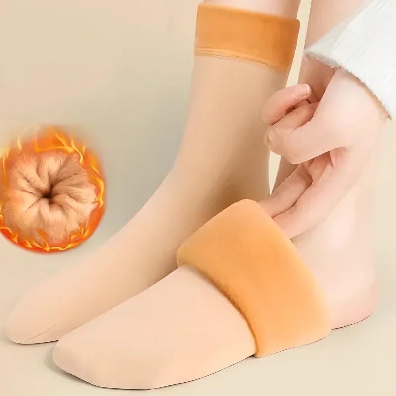 2pairs Winter Warm Socks Soft Thick Warm Plush Socks for women Solid Color Velvet Wool Snow Boots Floor Home Sleeping Sock
