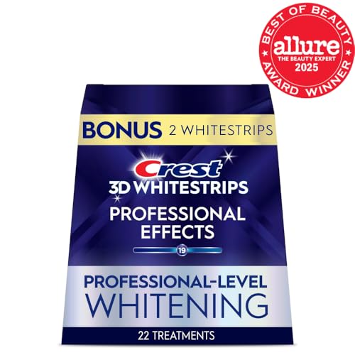 Crest 3D Whitestrips Professional Effects – Teeth Whitening Kit, 22 Treatments (20 + 2 Bonus), Each with 1 Upper/1Lower, 4...