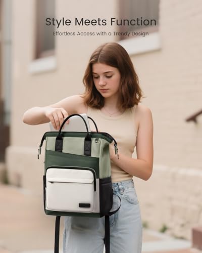 LOVEVOOK Laptop Backpack for Women, 17 Inch Travel Backpack for Work College Business, Water Resistant Teacher Nurse Bag w...
