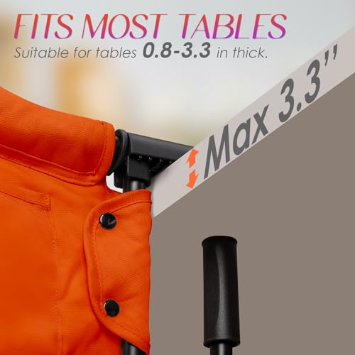 Hook on High Chair,Portable Foldable High Chair for Babies 6-36 Months, Includes Storage Bag (Orange)