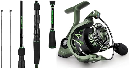 KastKing Zephyr Dual Tip Fishing Rod & KastKing Spartacus II Spinning Reel, Size 3000, 6'8" M & MH Spinning Rod