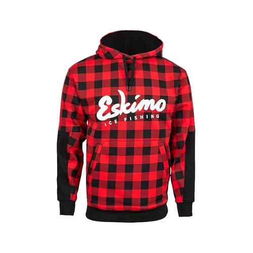 Eskimo Standard Retro Buffalo Plaid Hoodie, Red/Black