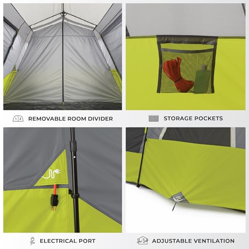 Core 9 Person Instant Cabin Tent - 14' x 9', Green (40008)