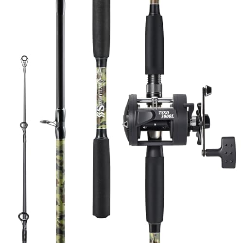 Sougayilang Fishing Rod Combo with Conventional Reel, Medium Heavy for Catfish Salmon and Steelhead Saltwater Fishing (7'...