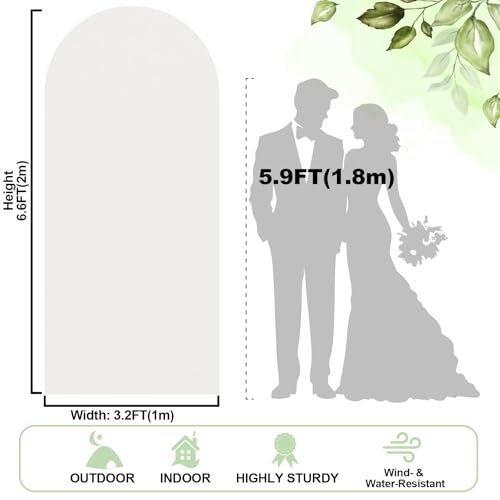 White Arch Backdrop Stand Outdoor Indoor 6.6FT DIY Wedding Backdrop Arch Frame, Open Cardboard Balloon Arches Foam Board P...
