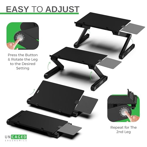 Uncaged Ergonomics WorkEZ Adjustable Computer Keyboard Stand for Desk, Keyboard & Mouse Riser, Ergonomic Portable Stand fo...