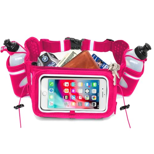 No.1 Hydration Belt by Runtasty - Premium Running Fuel Belt w/2 BPA-Free 10 oz Water Bottles, Tilt-Up Pocket w/Touchscree...