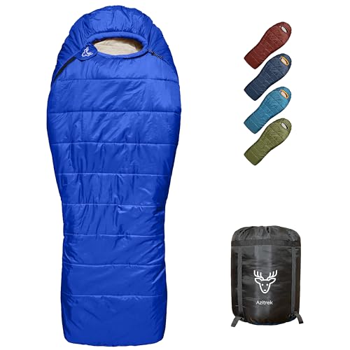 Azitrek 0 Degree Camping Sleeping Bags Mummy for Adults Youth | XXL Big and Tall 3-4 Season Warm and Cool Winter Cold Weat...