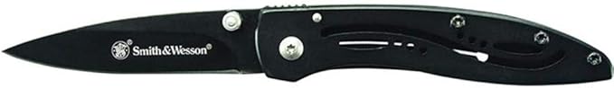 Smith & Wesson CKLPB 5.3in High Carbon S.S. Folding Knife with a 3.2in Drop Point Blade and Stainless Steel Handle for Out...