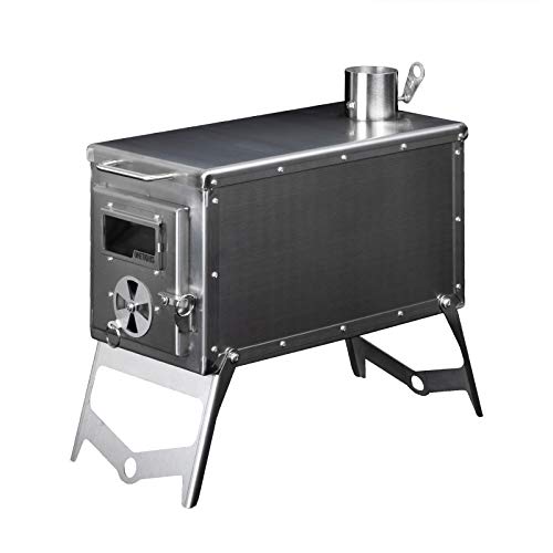 OneTigris Tiger Roar Tent Stove, Portable Wood Burning for Winter Camping Hunting and Outdoor Cooking, Pipes Included