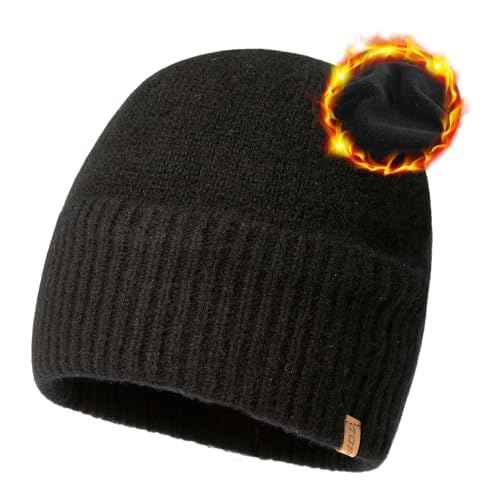 TOP-EX PolarWool¢â Oversized L/XL/XXL 100% Merino Wool Beanie Fleece Lined Cuffed Watch Fisherman Cap
