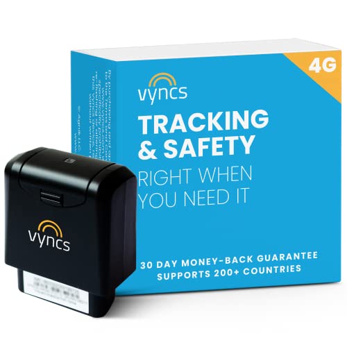 Vyncs - GPS Tracker for Vehicles, [No Monthly Fee], 4G LTE, Vehicle Location, Trip History, Driving Alerts, GeoFence, Fuel...