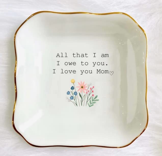 BAT TRANG Ceramic Jewelry Dish, Mother of The Bride Wedding Gift, Bridal Shower Gift, Gifts for Mom from Bride, Mom Gift, Birthday Gift, (All That I am)