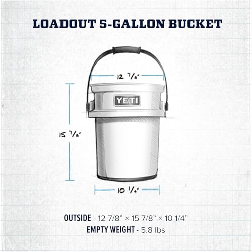 YETI Loadout 5-Gallon Bucket, Impact Resistant Fishing/Utility Bucket