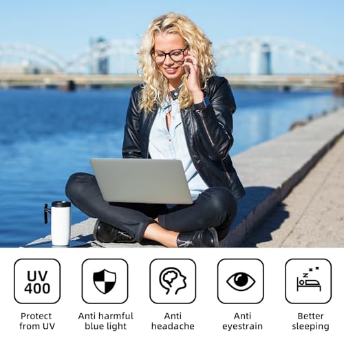 Okany Blue Light Blocking Glasses for Women Men Woman Black Computer Screen Filter Gaming Glasses Womens Mens 99.9% Blue L...