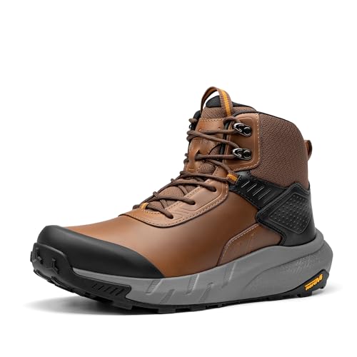NORTIV 8 Men's Waterproof Military Tactical Work Boots Leather Motorcycle Combat Lightweight Non-Slip Hiking Boots for Men...