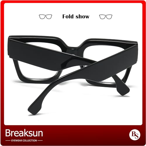 Breaksun Fashion Oversized Blue Light Blocking Glasses for Women Men Trendy Big Square Frame Computer Eyeglasses
