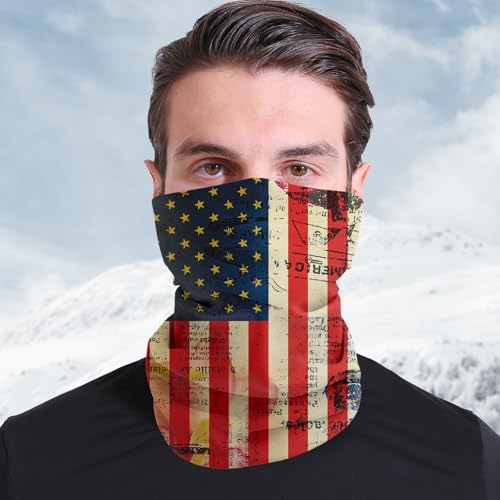 Patriotic Neck Gaiter Multifunctional Face and Neck Cover with Flag Design for Outdoor Activities