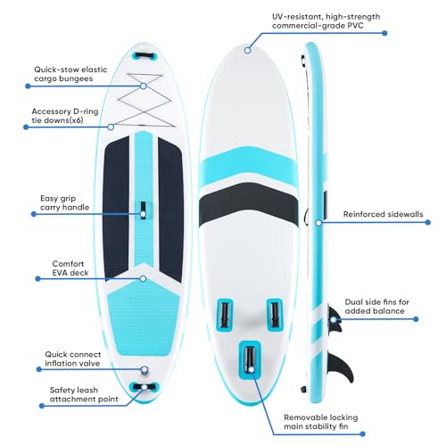 Sweetcrispy Inflatable Stand Up Paddle Board with Premium SUP Paddleboard Accessories,2-in-1 Paddle,Wide Stable Design,No...