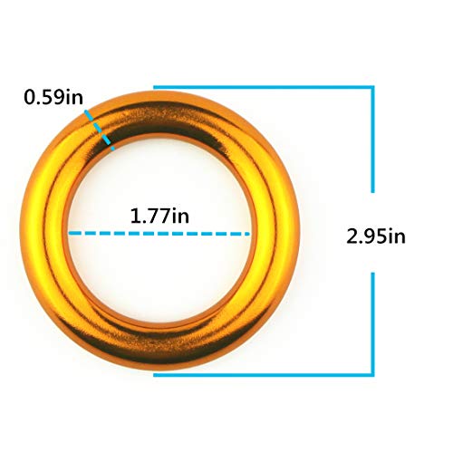 PROND Aluminum Rappel Ring, Climb Perfect Tension Aluminum Alloy O-Ring, 23KN Rappel Rings for Rock Climbing Arborist and ...