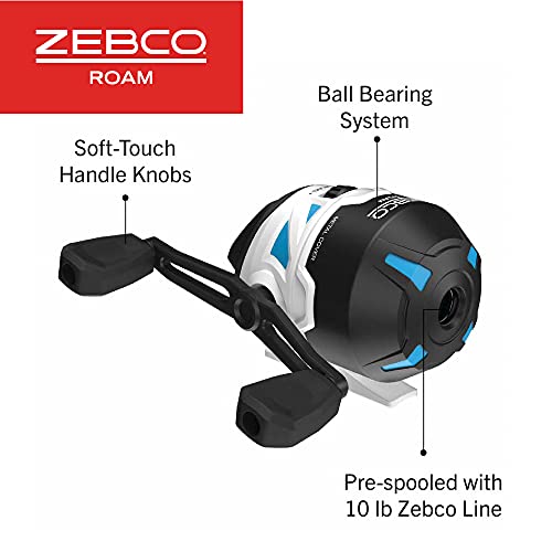 Zebco Roam Spincast Reel and Fishing Rod Combo, 6-Foot 2-Piece Fiberglass Fishing Pole with ComfortGrip Handle, Quickset A...