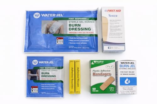 First Aid Trauma & Burn Response Bag – 140+ Piece Emergency Kit with Tourniquet, Water-Jel Burn Dressings, PPE, Wound Care...