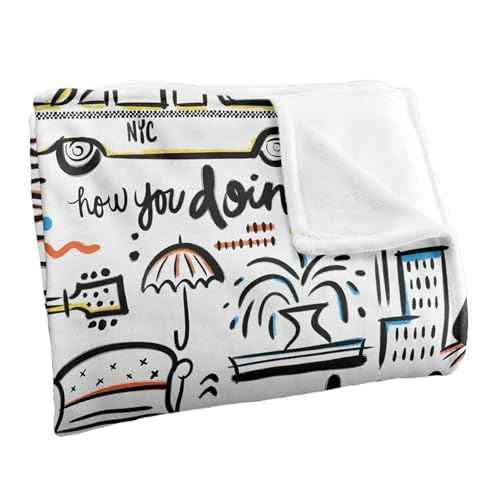 Northwest The Company - Friends TV Show How You Doin' & Pivot NYC Fleece Throw Blanket, Soft and Cozy Lightweight Plush Fabric Bed Cover and Room D?cor - Size 45inx 60in