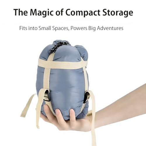 Compact Ultra Lightweight Sleeping Bag Envelope Backpacking Bag with Compression Sack for Adults Warm Weather Camping, Tra...
