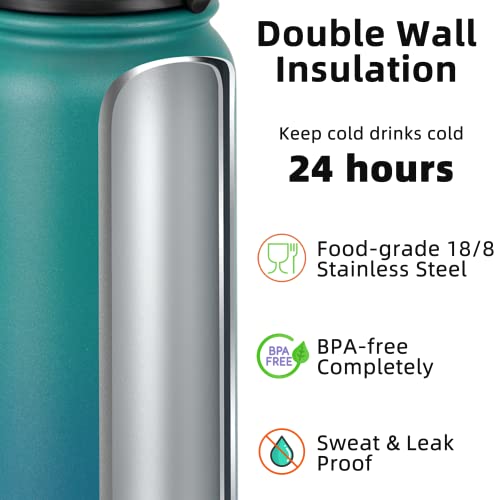 Fanhaw 20 oz Insulated Stainless Steel Water Bottle with Anti-Dust Chug Lid, Leakproof Vacuum Metal Bottle for Kids, Women...