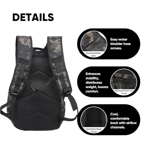 Fortune Edge 35L Tactical Backpack for Men, MOLLE Military Bug Out Bag, Waterproof Rucksack for Hiking with Hydration Port...