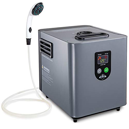 Hike Crew Portable Propane Water Heater & Shower Pump – Compact Outdoor Cleaning Showering System w/LCD Auto Safety Shutof...