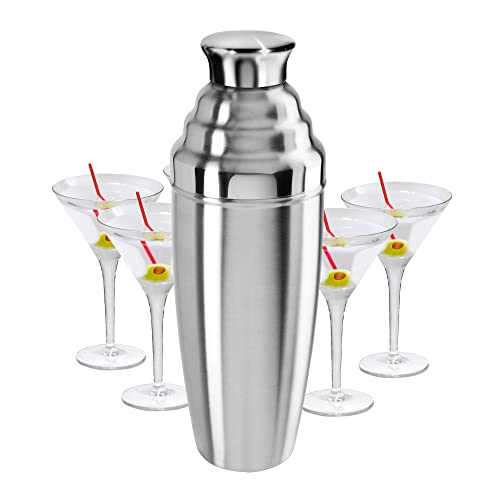 Oggi Jumbo Cocktail Shaker 60 oz - Stainless Steel Construction, Built in Strainer - Ideal Large Cocktail Shaker for Parti...
