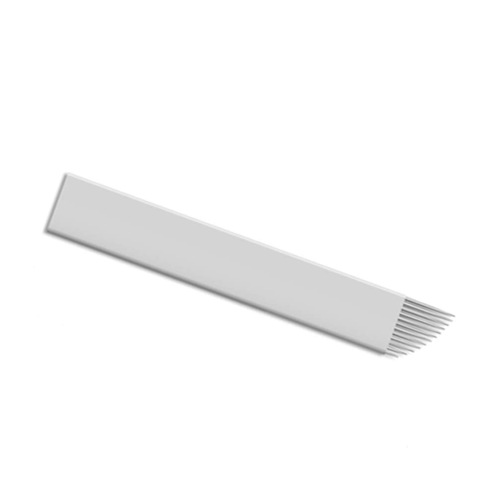Brow Microblading Blades Fine Microblades 20PCS/PACK (White, 14 Pin-0.25MM)