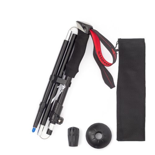 Jahreszeit Aluminum Trekking Pole - Ultralight Collapsible Walking Stick for Hiking with Adjustable Quick Flip Locks and S...