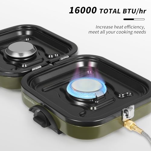Naturehike 2 Burner Folding Camping Stove & 4.2 Quart Hanging Pot Set