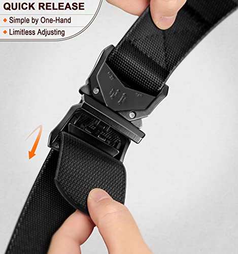 Men's Tactical Belt,Military Rigger Elastic Nylon Belt fo Gift Men Work Heavy Duty 1.5",QUICK RELEASE