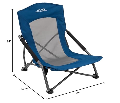 ALPS Mountaineering Rendezvous Low Camping Chairs for Adults with Arms, Cool Mesh Center, Powder Coated Steel Frame, Compa...