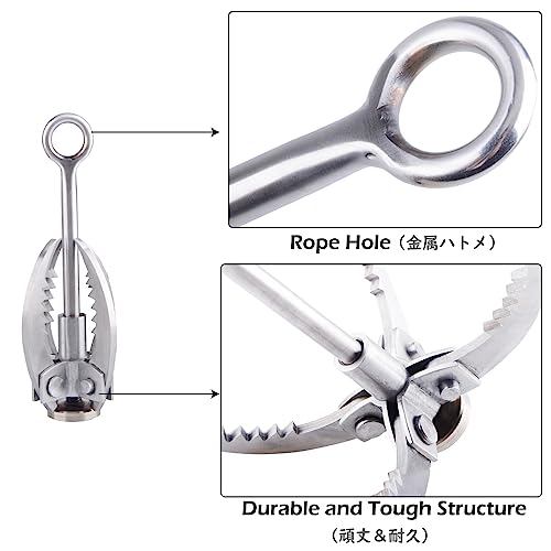 TRIWONDER Grappling Hook Gravity Rock Climbing Hooks Folding Carabiner Claws Stainless Steel Anchor for Climbing, Fishing,...