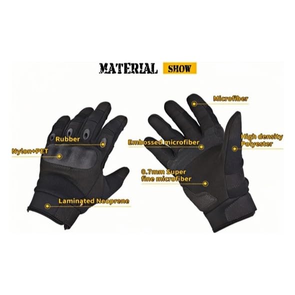 Tactical Gloves Hard Knuckle Gloves with Touchscreen Fingers Hand Gear for Hiking, Camping, Hunting, Combat, Shooting, Cyc...