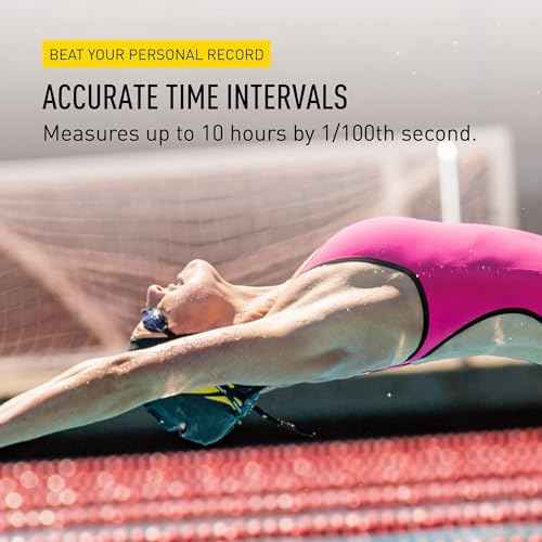 FINIS Waterproof Stopwatch for Swim Training - 300 Split Memory - Stroke Rate Mode - Easy-Read Display