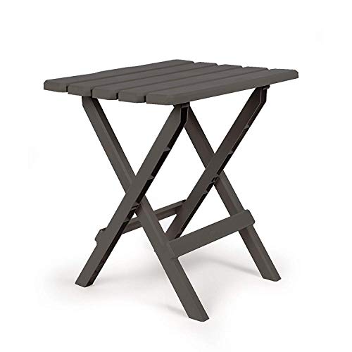 Camco 51885 Charcoal Large Adirondack Portable Outdoor Folding Side Table, Perfect for The Beach, Camping, Picnics, Cookou...