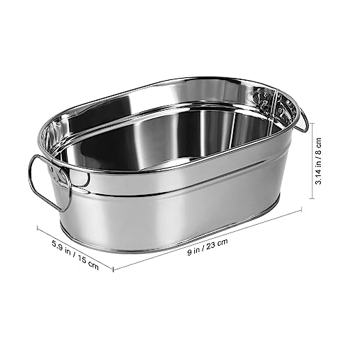 Alipis Galvanized Metal Ice Bucket Beverage Tubs Drink Tin Bins Drink Wine Beer Vintage Tin Cocktail Cooler Ice Container ...