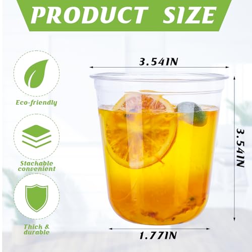 Xuelimei 12oz Disposable Stemless Glasses,PET Disposable Drinking Cups,Cold Party Clear Plastic Wine Glasses for Parties B...